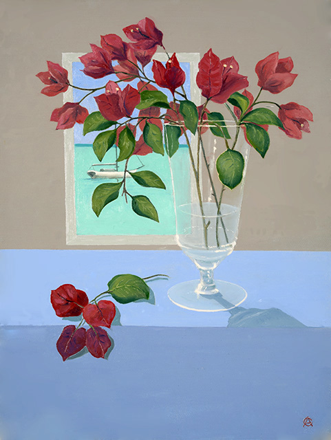 Bahamian Bougainvillea painting by Christopher Crofton-Atkins
