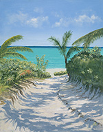 Down to the Beach at Coral Sands painting by Christopher Crofton-Atkins (thumbnail)