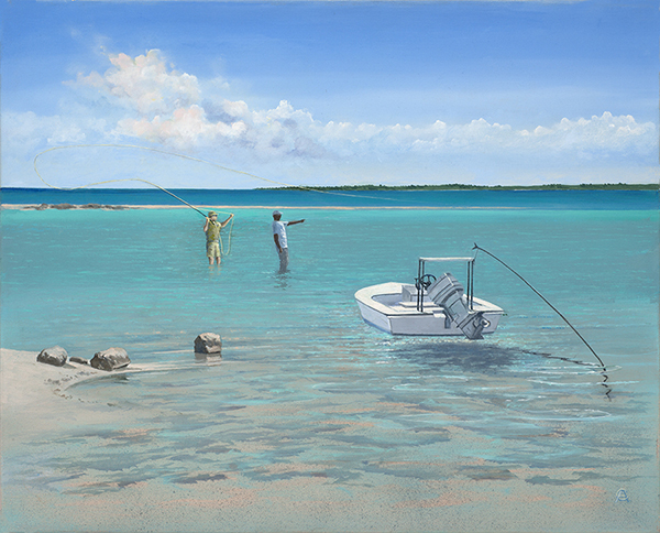 They are up on the beach again - oil painting by Christopher Crofton-Atkins
