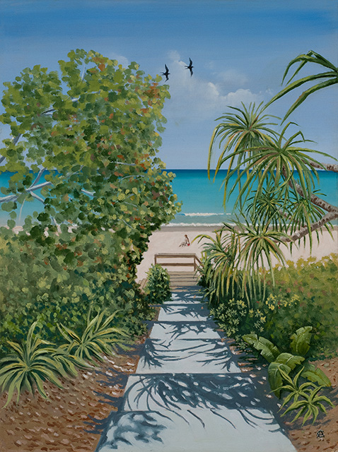 Down to the Beach at Sip-Sip - painting by Christopher Crofton-Atkins